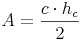 A = \frac{c \cdot h_c}{2}